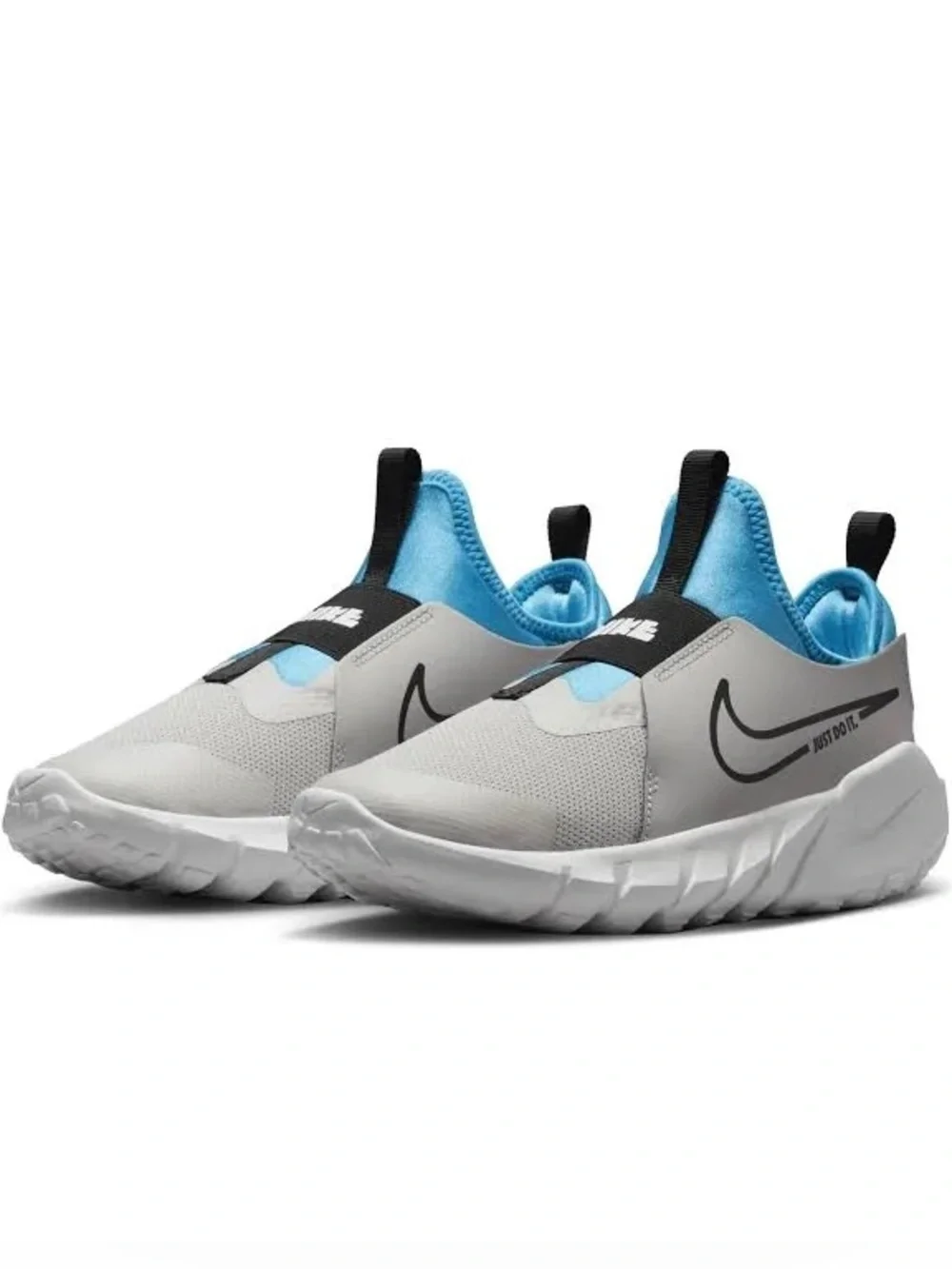 Nike FLEX RUNNER 2 PS 'LIGHT IRON ORE BLUE LIGHTNING' Lace Free Booty Style
